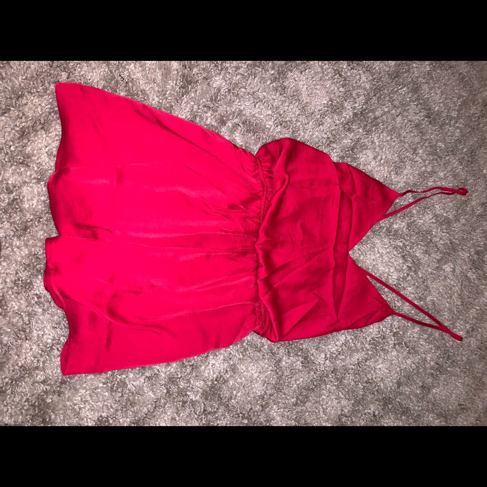 Forever 21 Silk Red Romper